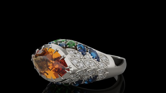 Gemstones ring 3D 打印模型 .c4d .max .obj .3ds .fbx .stl .blend