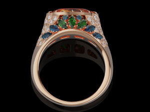 Gemstones ring 3D 打印模型