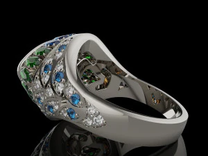 Gemstones ring 3D Print Model