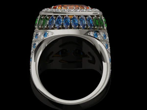 Gemstones ring 3D Print Model