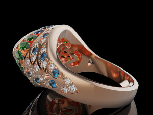 Gemstones ring 3D Print Model