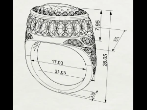 Gemstones ring 3D Print Model