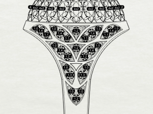 Gemstones ring 3D Print Model