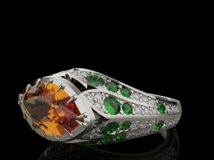 Gemstones ring 3D Print Model