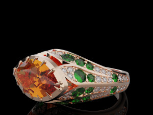 Gemstones ring 3D Print Model