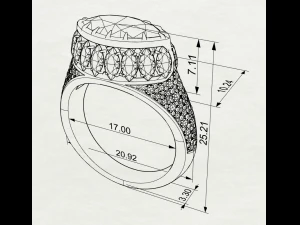 Gemstones ring 3D Print Model