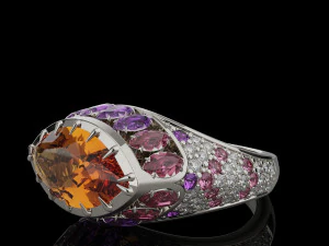 Gemstones ring 3D Print Model