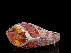 Gemstones ring 3D Print Model