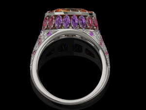 Gemstones ring Modello di stampa 3D
