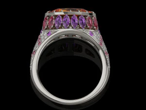 Gemstones ring 3D Print Model