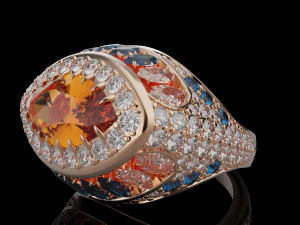 Gemstones ring 3D Print Model