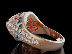 Gemstones ring 3Dプリントモデル