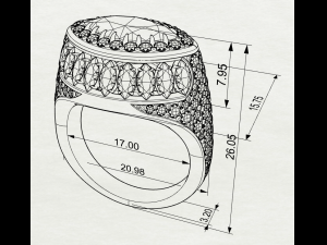 Gemstones ring 3Dプリントモデル