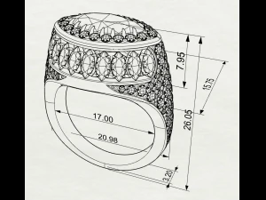 Gemstones ring 3D Print Model