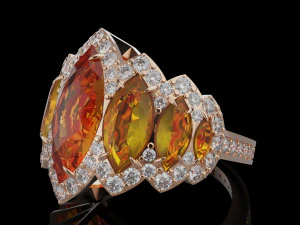 Gemstones ring 3D Print Model