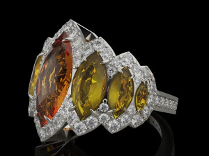 Gemstones ring 3D Print Model