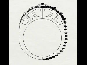 Gemstones ring 3D Print Model