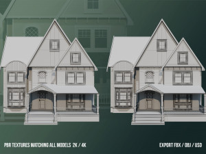 House 02 - High and Low Poly Model - 3D मॉडल