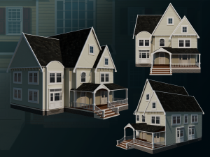 House 02 - High and Low Poly Model - 3D मॉडल