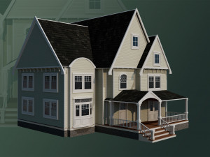 House 02 - High and Low Poly Model - 3D मॉडल
