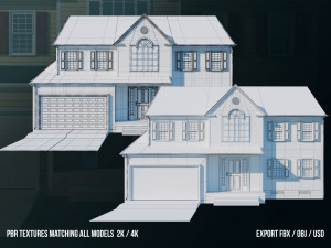 House 01 - High and Low Poly Model - 3D 모델