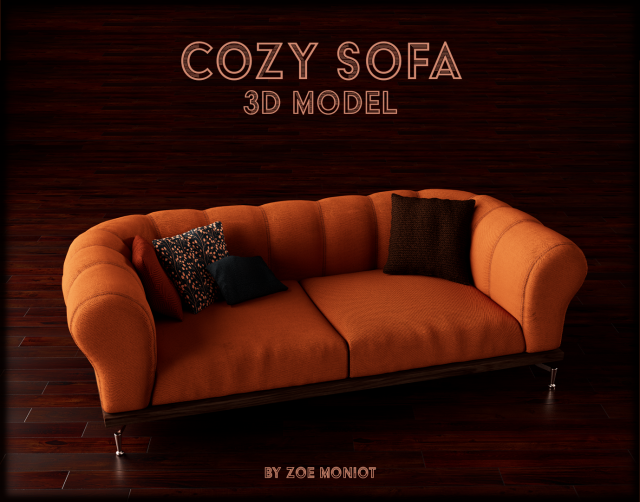 Cozy Sofa - 3D 모델 .c4d .max .obj .3ds .fbx .stl .blend 