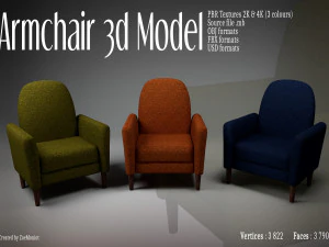안락 의자 03 3D 모델