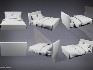 Wooden Bed 3D Model