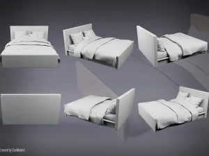 Wooden Bed 3D Model