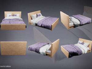Wooden Bed 3D Model