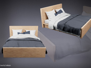 Wooden Bed 3D Model