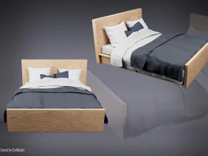 Wooden Bed 3D Model