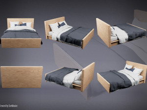 Wooden Bed 3D Model