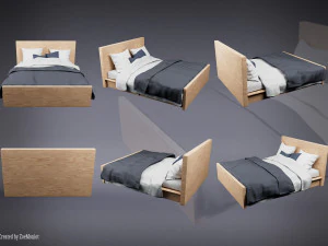 Wooden Bed 3D Model