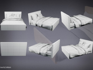 Wooden Bed 3D Model
