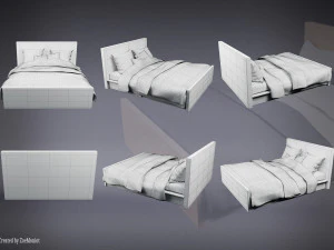 Wooden Bed 3D Model