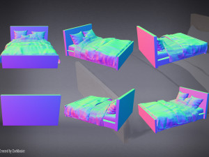 Wooden Bed 3D Model