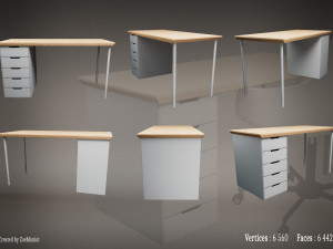 Desk 01 Model 3D