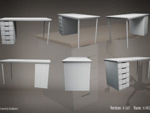 Desk 01 Model 3D