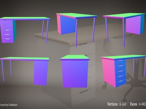 Desk 01 Model 3D