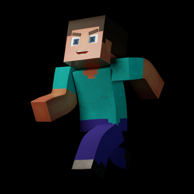 Minecraft Steve Modelo 3D in homem 3DExport