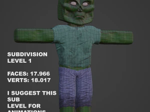 Zombie Minecraft 3D Model