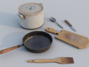 Set of old kitchen appliances 3D Модель