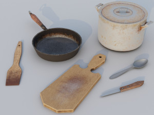 Set of old kitchen appliances Modèle 3D