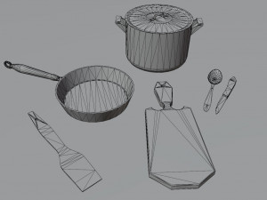 Set of old kitchen appliances Modèle 3D