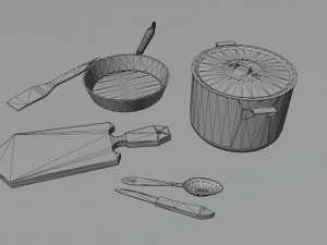Set of old kitchen appliances Modèle 3D