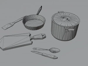 Set of old kitchen appliances 3D Model