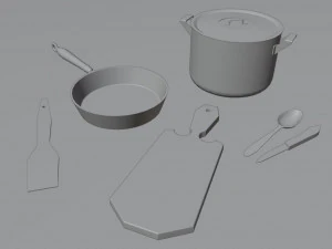 Set of old kitchen appliances 3D Model