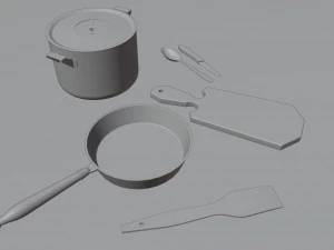 Set of old kitchen appliances 3D Model