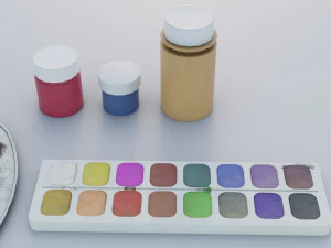 Palette for painting with gouache and watercolors 3D Model